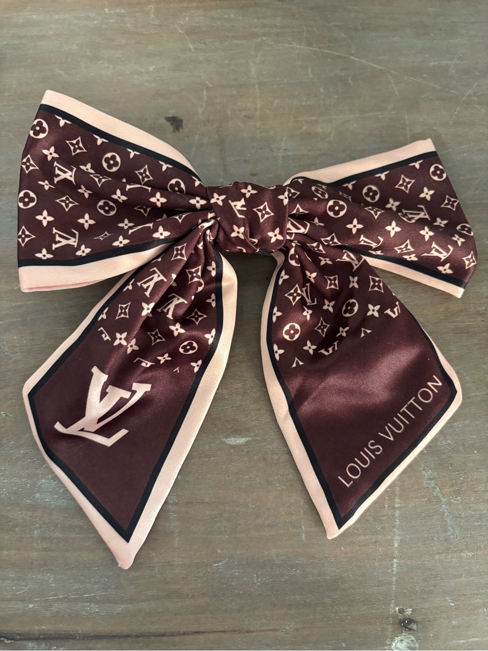Louis Vuitton Monogram Silk Hair Bow, Hair Accessory